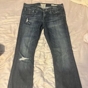 TAVERNITI SO JEANS - Janis Punk Blue - sz 29 - wide leg - bedazzled w/ stitching